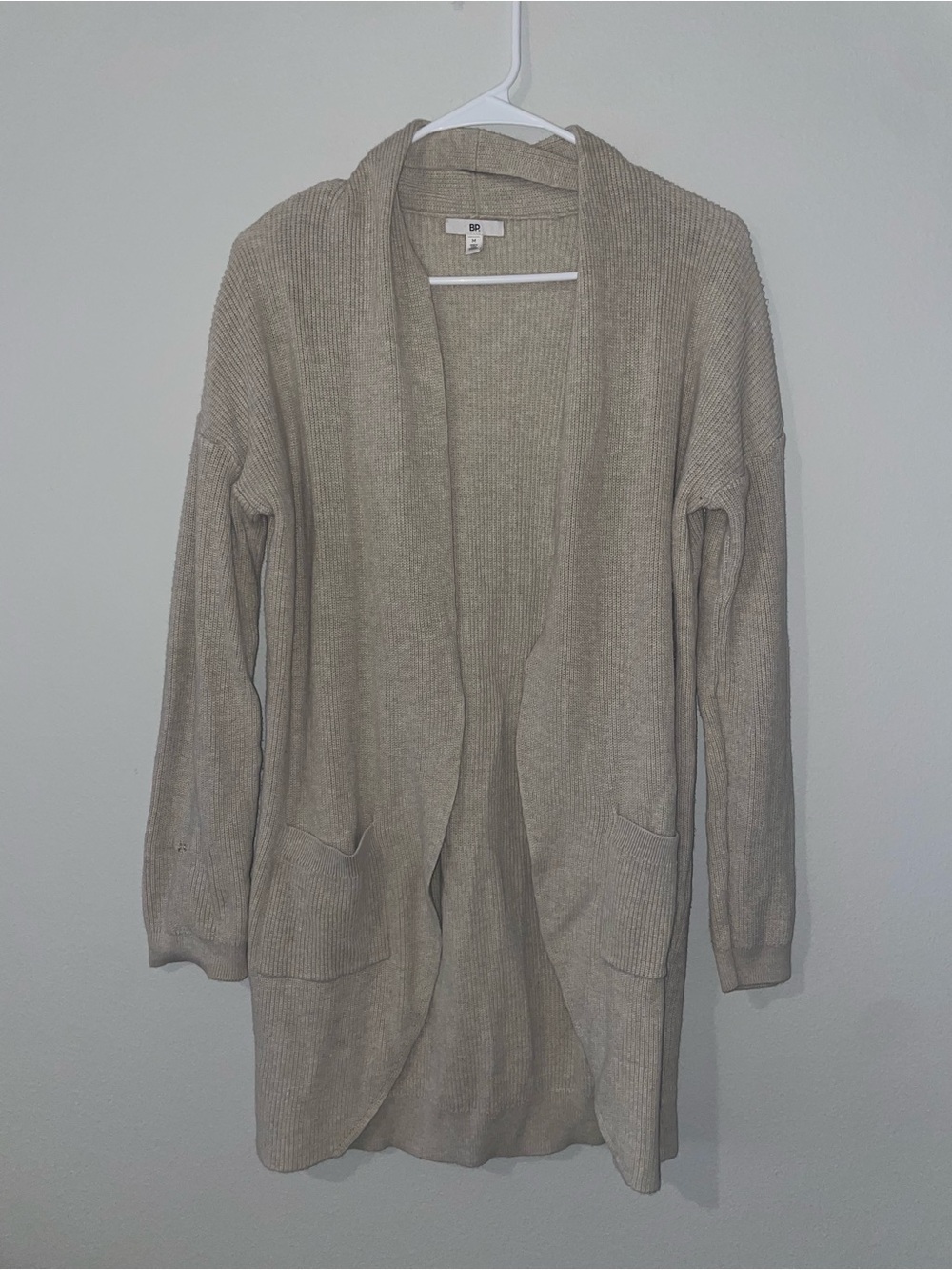 BP Cardigan Women M Oatmeal Beige Longline Fisherman Cozy
Layering